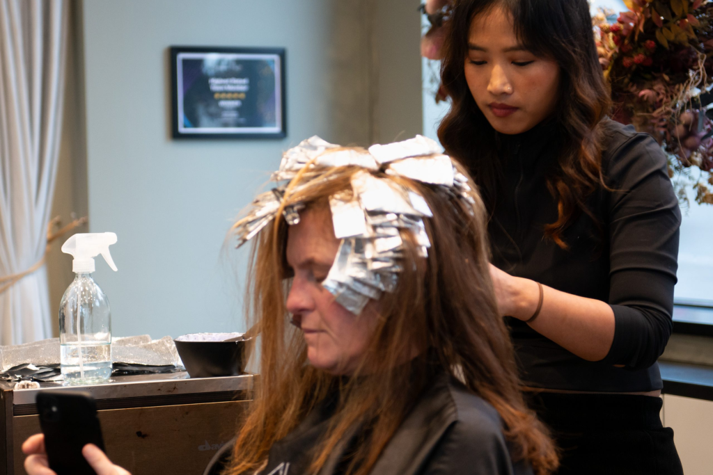Hair styling Foils Julia Lampard Salon